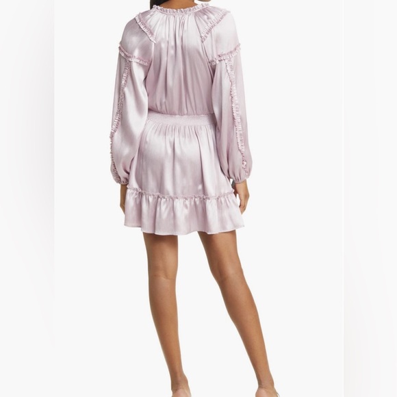 NWT All in Favor long sleeved satin dress in lilac- S or L - Picture 2 of 5
